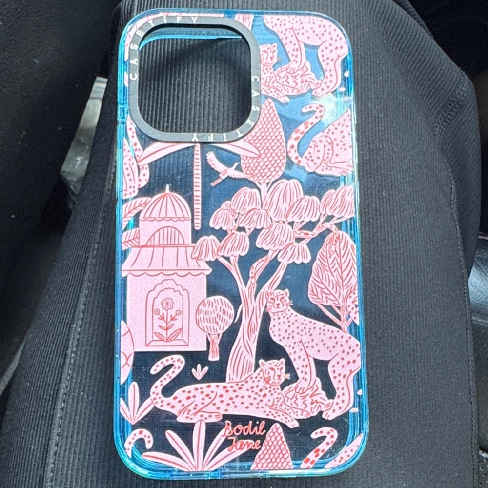 Casetify Pink and Blue Animal Print iPhone Case